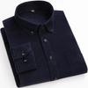 Cotton Corduroy Casual Warm Solid  Shirt Long Sleeve Winter Regular Fit Mens Men's Shirts with Pokets