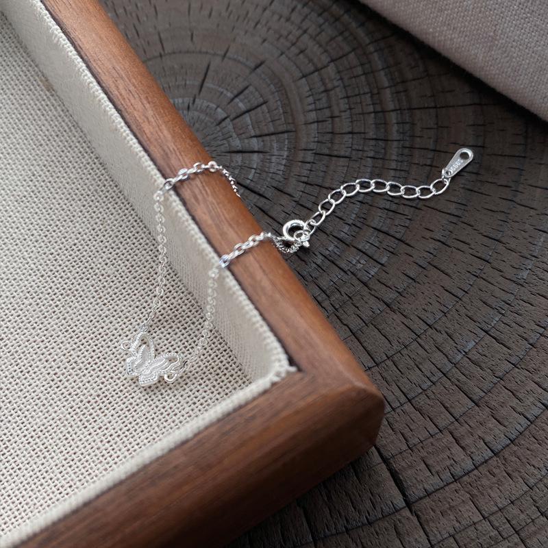 S999 Sterling Silver Elegant Butterfly Bracelet for Women - Light Luxury, Versatile, High-End New Style Hand Jewelry