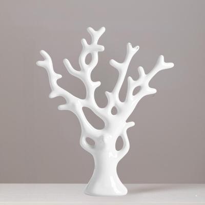 Color Tree, Scandinavian Style, 30cm Size | Minimalist Scandinavian-Style Color Tree 30cm | Tabletop Decor Object | Simple Design (White)