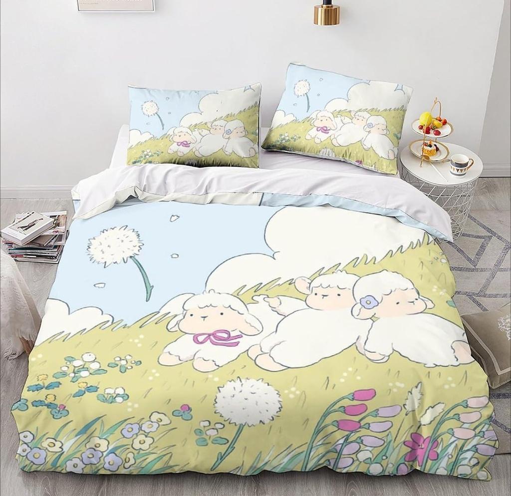 Mikrofaser Bettwäsche-Sets, 3D-Cartoon-Tiermotiv, Kinderbettwäsche mit Reißverschluss, Raumdekor, Bettbezug für Teenager, Erwachsene