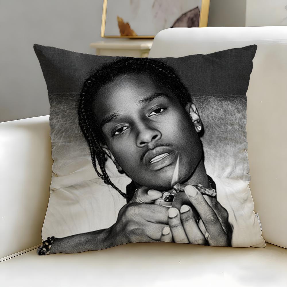 Popular Rapper AAP Rocky Cushion Cover Soft  EasyWash Pillow Case  Versatile for Couch Bed Travel and Office