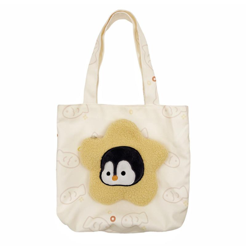 

Сумка Холщовая Большая С Принтом Пингвина Женская Прочная Модная Повседневная Сумка для Путешествий