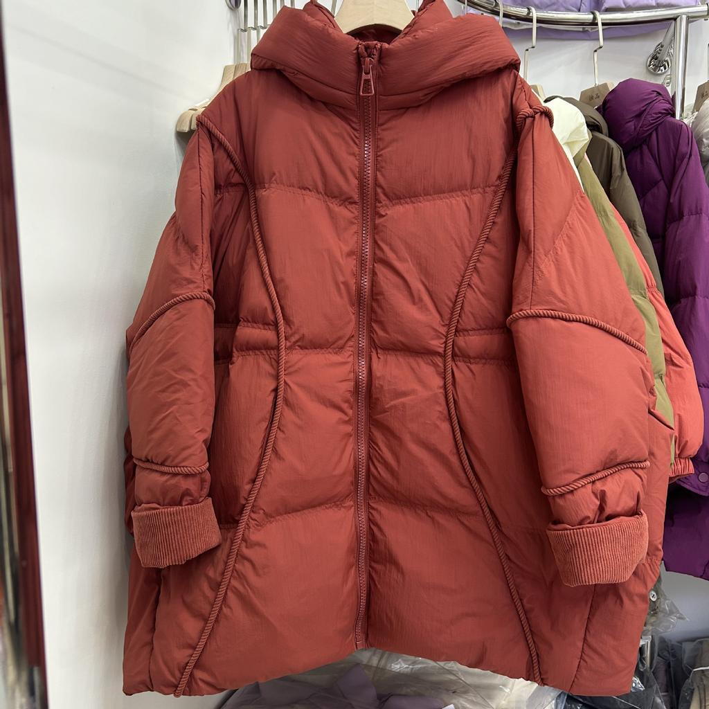 New fashion large size loose medium and long down jacket women's hooded thickened casual winter coat