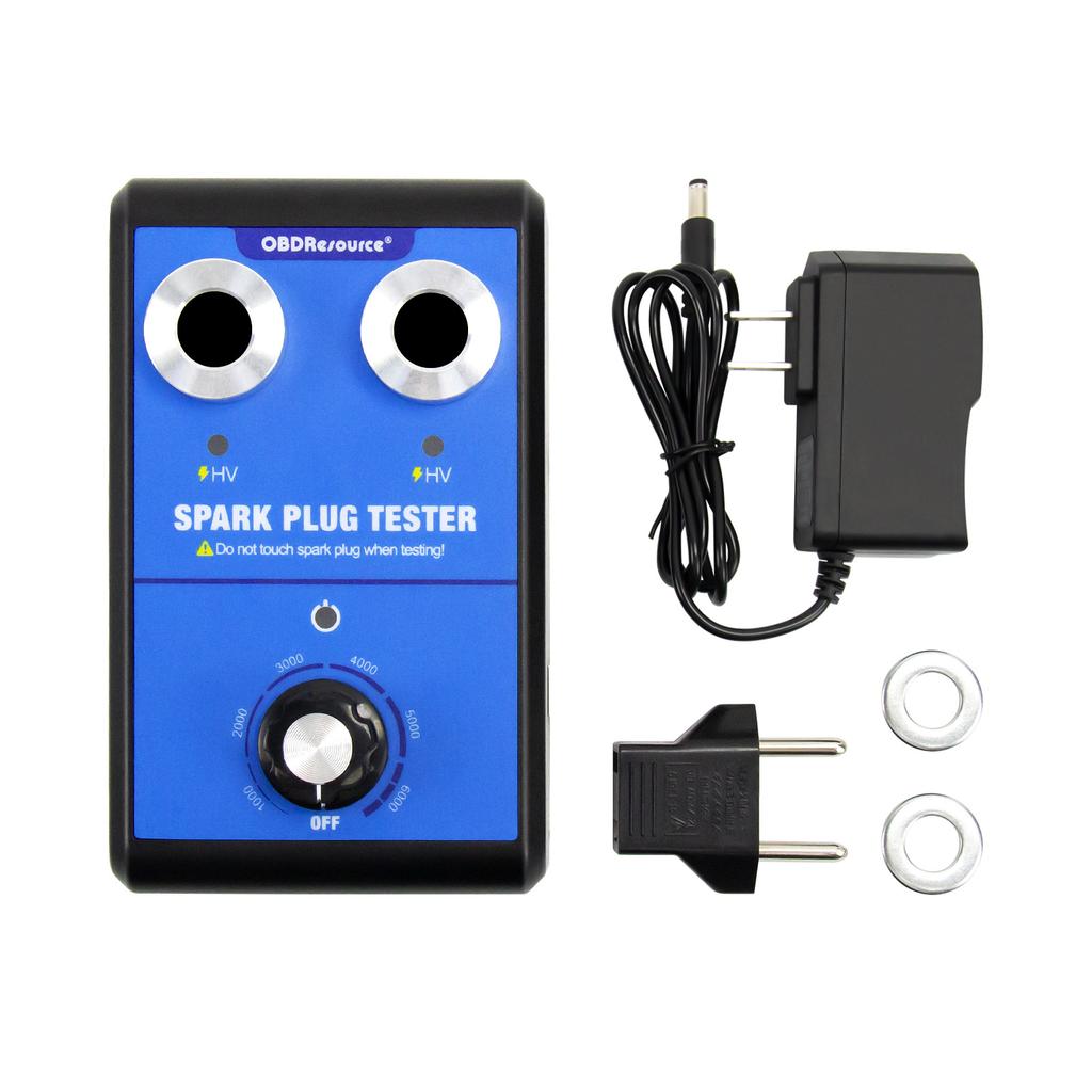 Car Spark Plug Tester 12V Ignition Plug Analyzer 0-6000rpm Dual Hole Working Frequency Engine Ignition Coil Diagnostic Tool
