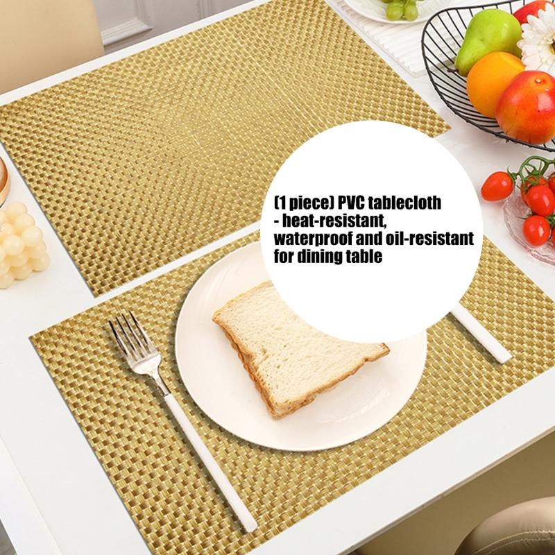 Multipurpose PVC Table Mats Dining Placemat Protects Against Heat Spills & Dirts for Family Meals & Entertaining Guests