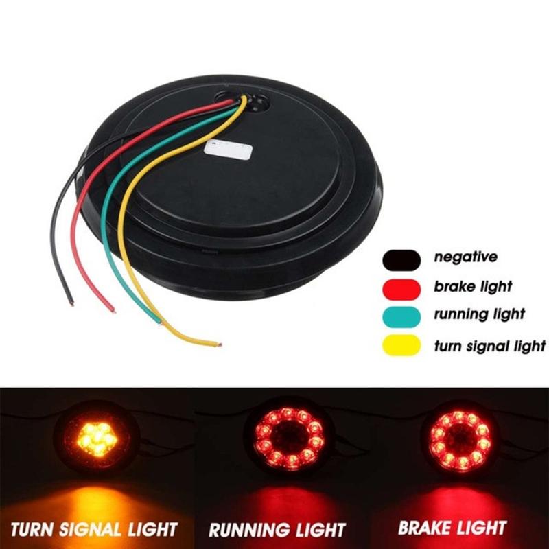 16LEDs Trailer Stop Brake Turn Tail Lamp 12-24V Cargo Trailers Tractors Trucks