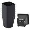50pcs Starter Pots Plant Nursery Pots Seed Starting Pots Plastic Flower Plant Container Seedling Cups Square Black Seedling Pots