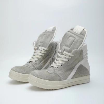 Design em Couro de Crina de Cavalo Cinza Rosa Bota de Cano Alto Masculina de Tornozelo Bico Redondo Sola Grossa Cadarço Vintage Casal Casual Tênis