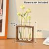 1 Set Creative Hydroponic Plants Container With Wood Frame Transparent Test Tube Vase Bonsai Home Desktop Decor Crafts
