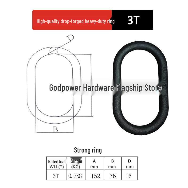 God Power Rigging Pear-Shaped Master Link Sling Shackle with Swivel and Lifting Ring - Genuine Guarantee