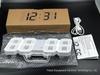 3D LED Digital Clock with Alarm, Calendar, and Thermometer for Living Room Wall