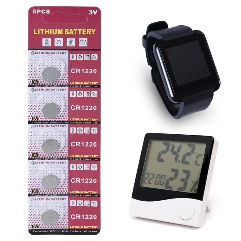 Pack Of 5 CR1220 Coin Cell Batteries 3V CR1220 Lithium Battery For Toy,Calculators, Remote Controls 12mm Diameter