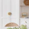 Modern Minimalist Kitchen Cupboard Handles Solid Zinc Alloy Vintage Wardrobe Door Pulls Brushed Brass Finish Furniture Hardware