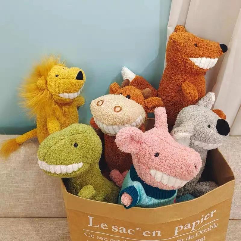 The same smiling big tooth doll, creative plush toy with hand gift, grab machine doll, throw cloth doll