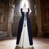 Medieval Themed Costume Dress With Linen Blend Fabric And Flared Skirt For Cosplayers And Enthusiasts