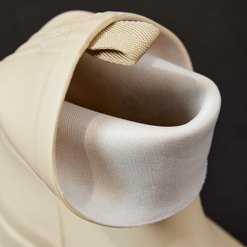 thick-soled women's rain boots medium and high tube new velvet warm fashion rain shoes women's adult non-slip waterproof shoes