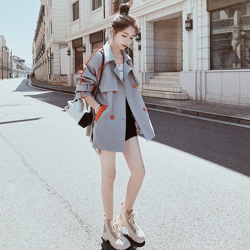 Small Korean Style Loose Windbreaker Women's Short Spring and Autumn New Age-reducing Versatile Waist-cinching Temperament Jacket