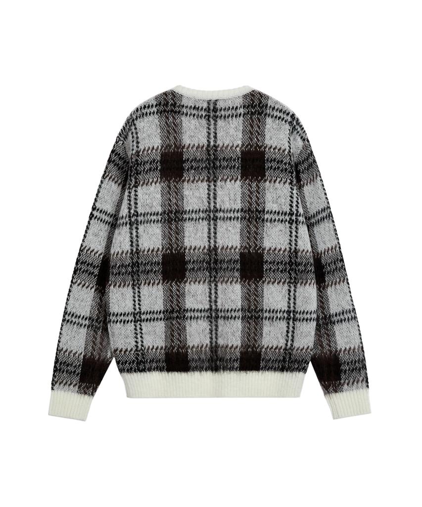 Rest And Recreation Check Pattern Hairy Sweater - Ivory