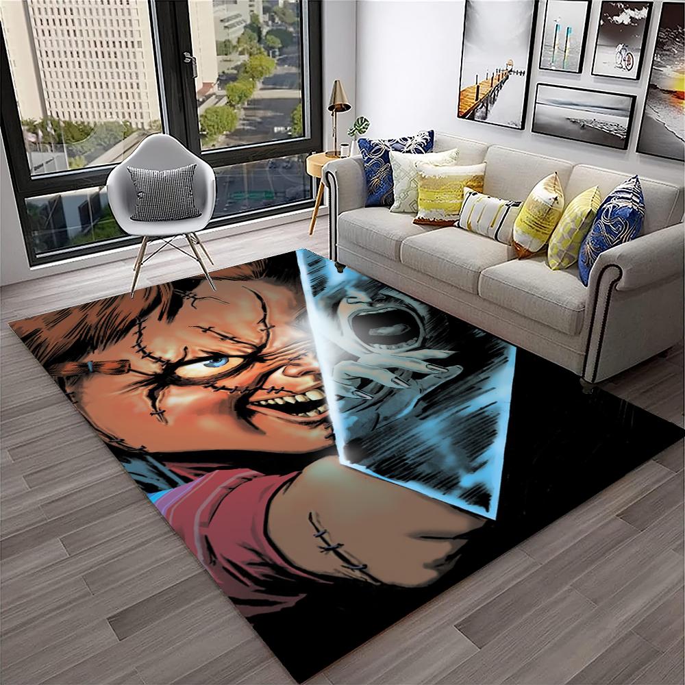 Horror Movie Scream Saw Halloween Cartoon Carpet Rug for Home Living Room Bedroom Sofa Doormat Decor,Area Rug Non-slip Floor Mat