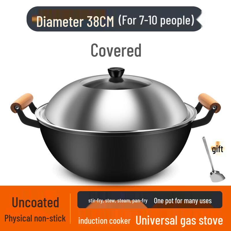 Zijin He s Thickened Iron Wok with Double Handles