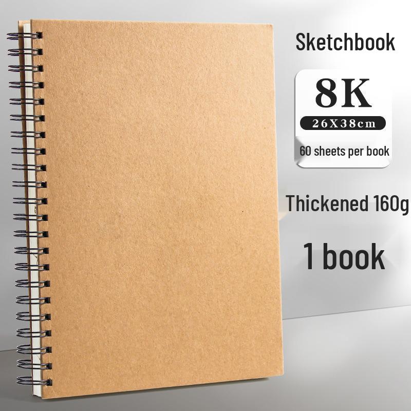Coil-Bound Hardcover Sketchbook – Multiple Sizes: A3, A4, A5, 4K, 8K, 16K, 32K for Art and Drawing