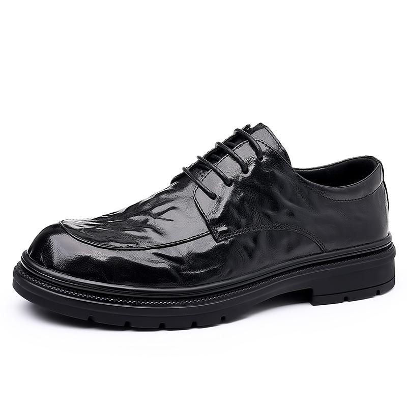 Fashion High End Brand Handmade Sole Men's Leather Casual Shoes Fashionable New Office Commuting Men's Driving Shoes Outdoor Brown