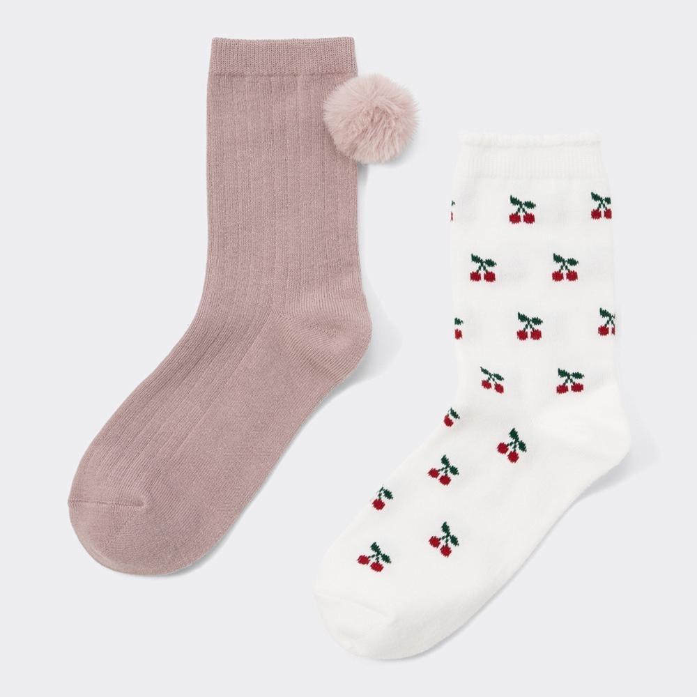 

Носки унисекс GU KIDS Crew с узором понпон 2P