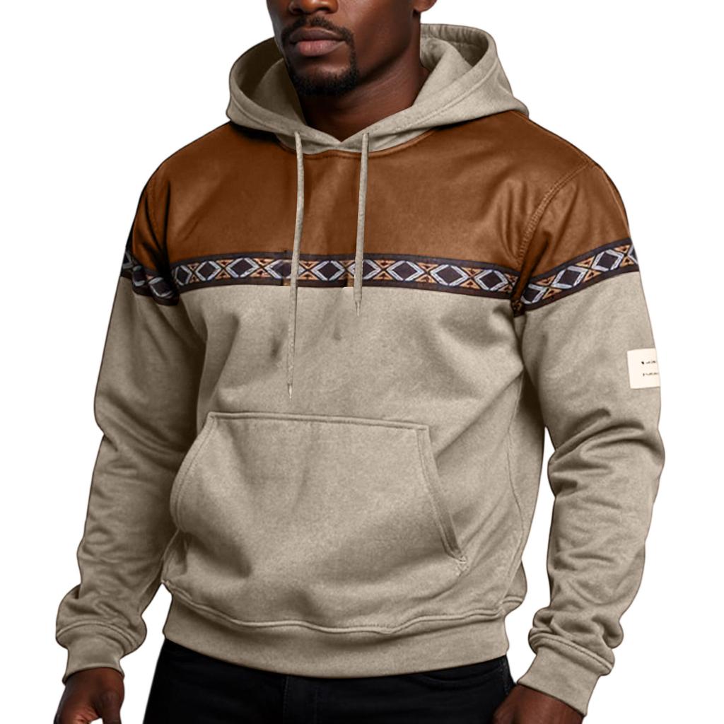 Men's Print Plush Warm Coat Fleece Sweater Casual Coat Pocket Sweater Winter Coat