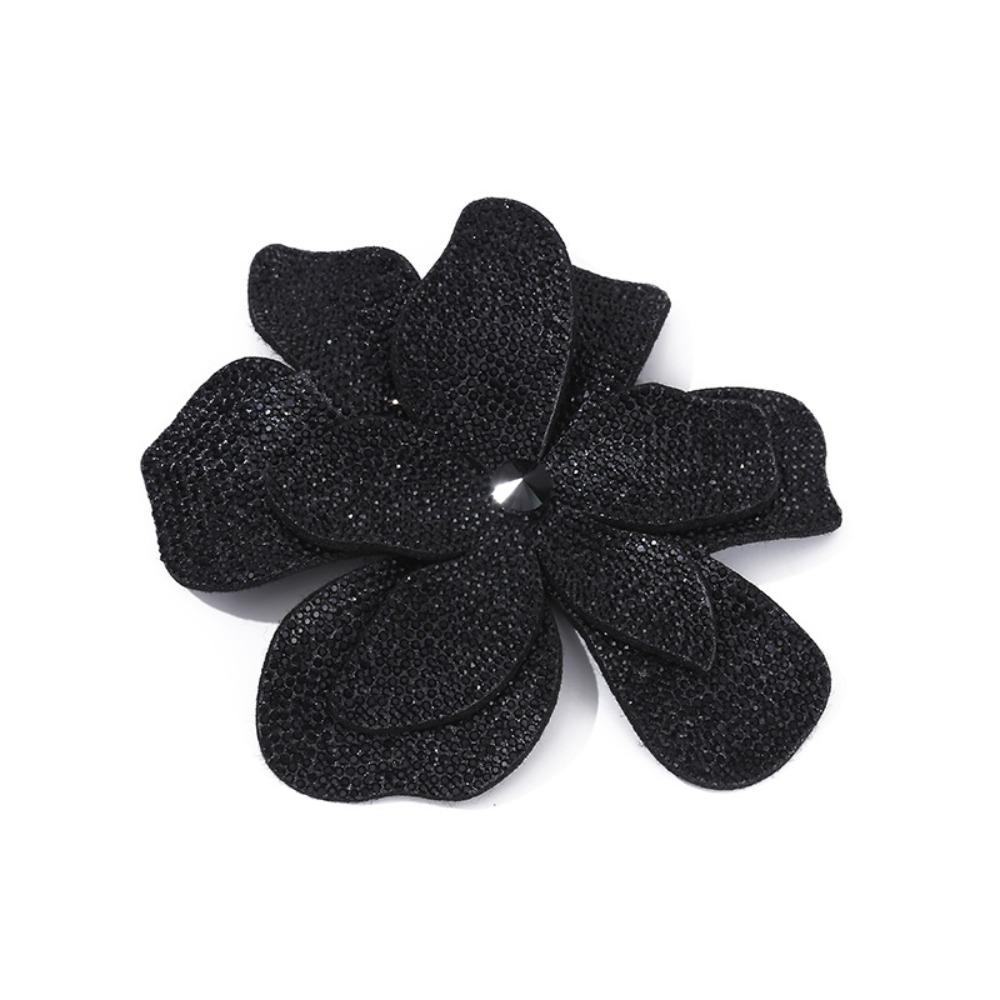 

Three-dimensional Rhinestone Flower Patches DIY Craft Sewing Supplies Embellishment Flower Brooch Fabrics Sparkling чёрный