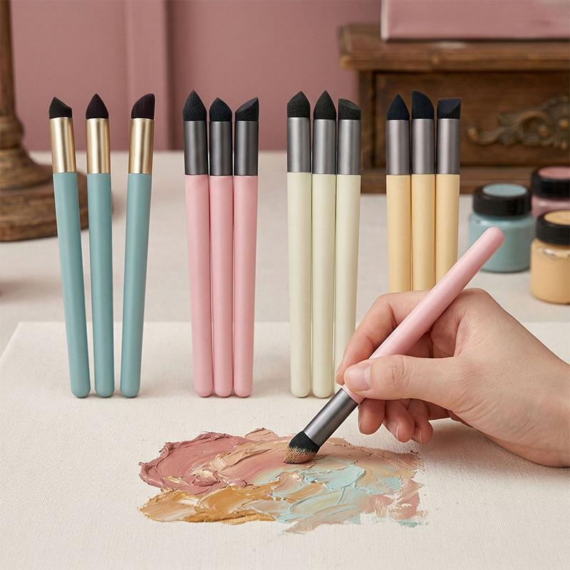 3Pcs Reusable Sponge Pens BPA Free Washable Brushes for Pastel Oil Painting Sketching Kids Use