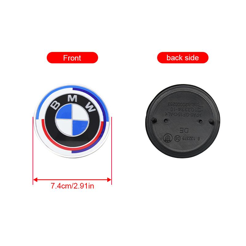 

1/4/7Pcs Car Front Rear Logo Hub Center Cover Steering Wheel Center Emblem Stickers For BMW 50th Anniversary E60 E93 G01 E87 G20 BMW 50th Anniversary