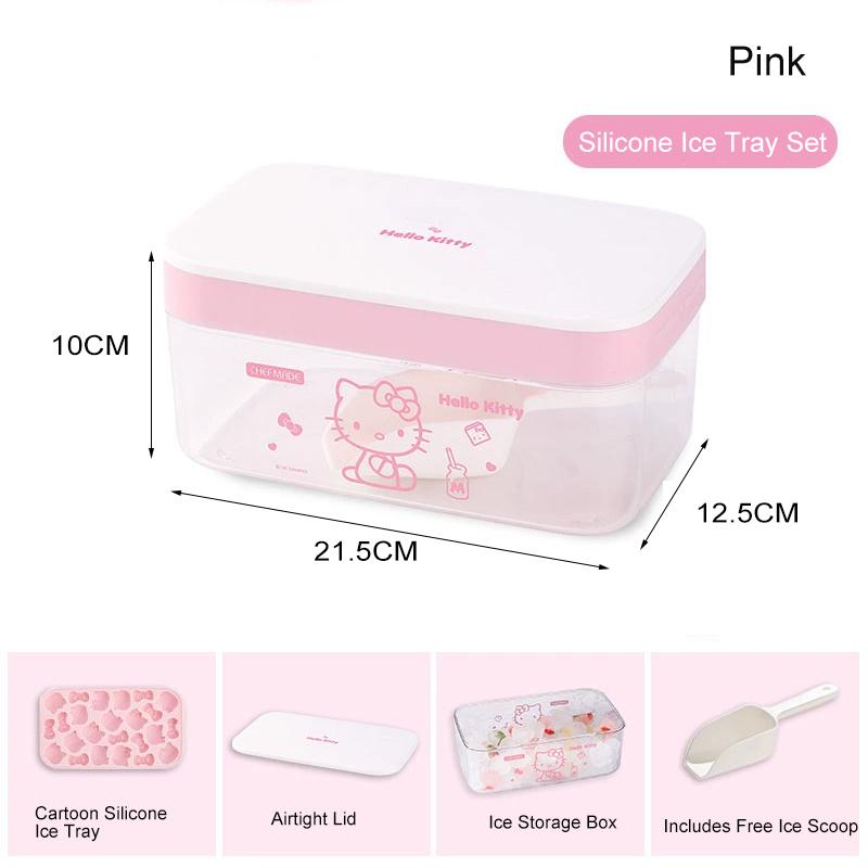 Kitten Kt Press Ice Cube Mold - Cute Cartoon Silicone Ice Tray, Household Ice Making And Storage Box