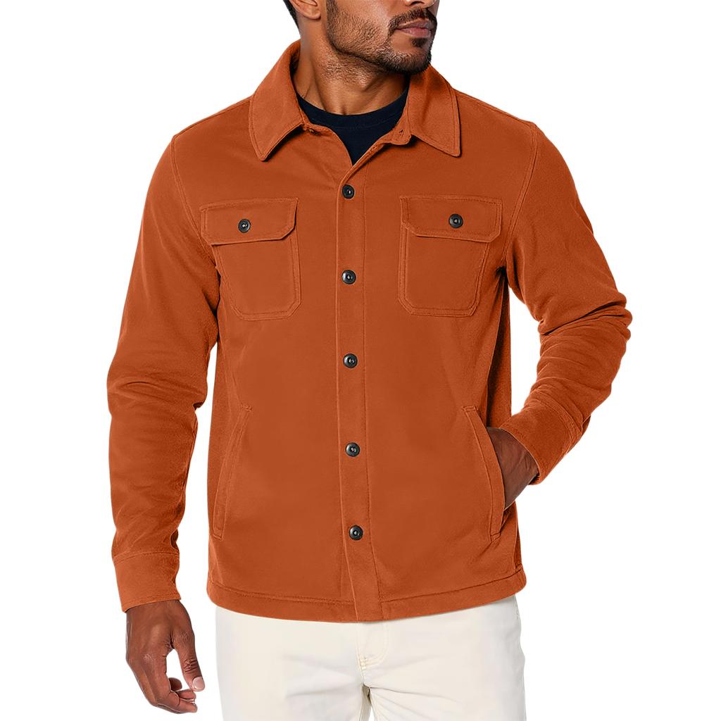 Men's Relaxed-Fit Casual Jacket Long-Sleeve Outerwear