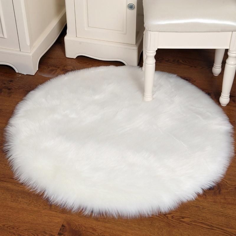 Soft Artificial Sheepskin Rug Chair Cover Bedroom Mat Artificial Wool Warm Hairy Carpet Seat Wool Wa