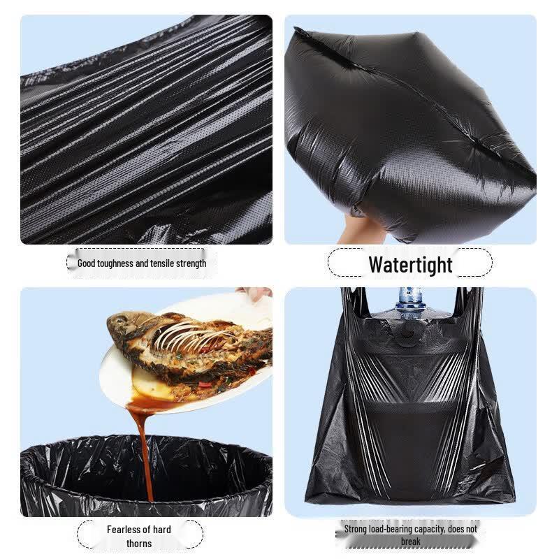 Qianzhihe Black Handle PE Trash Bags