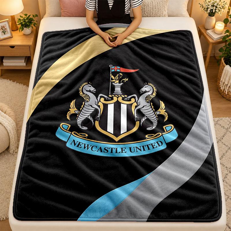 Coperta di Flanella Newcastle United Calcio Calda Morbida Plaid per Uso Interno Divano Letto Soggiorno