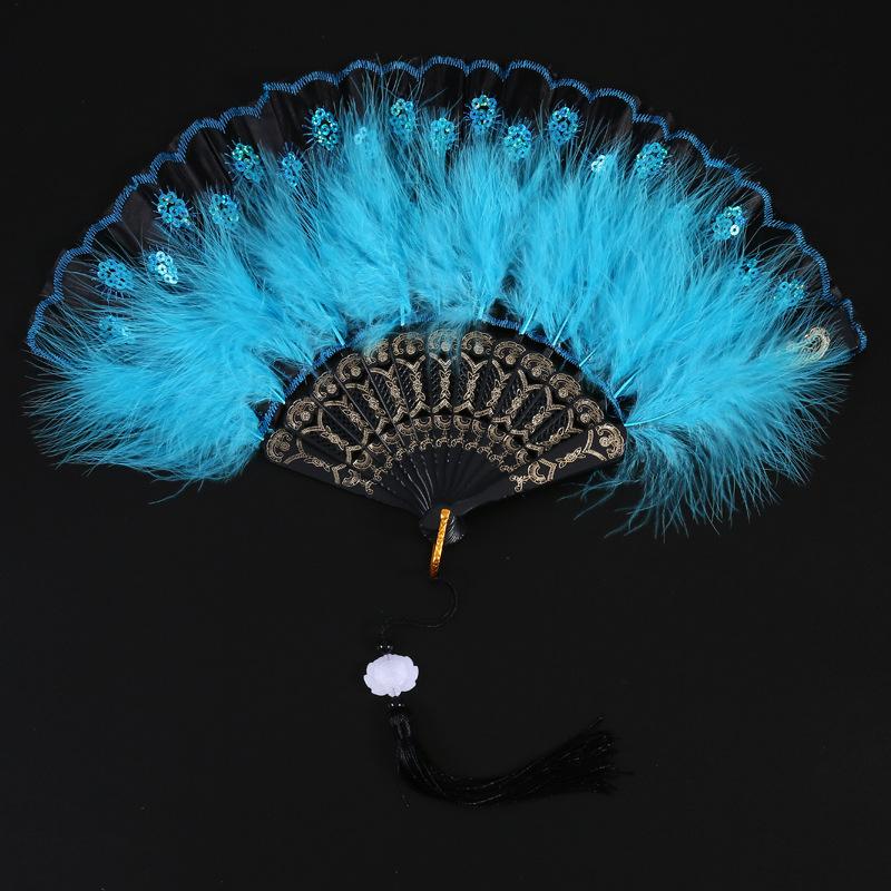 Japanischer Stil Vintage Faltbarer Handfächer, Feder Faltbare Fächer für Damen, Partygeschenke & Heimdekoration