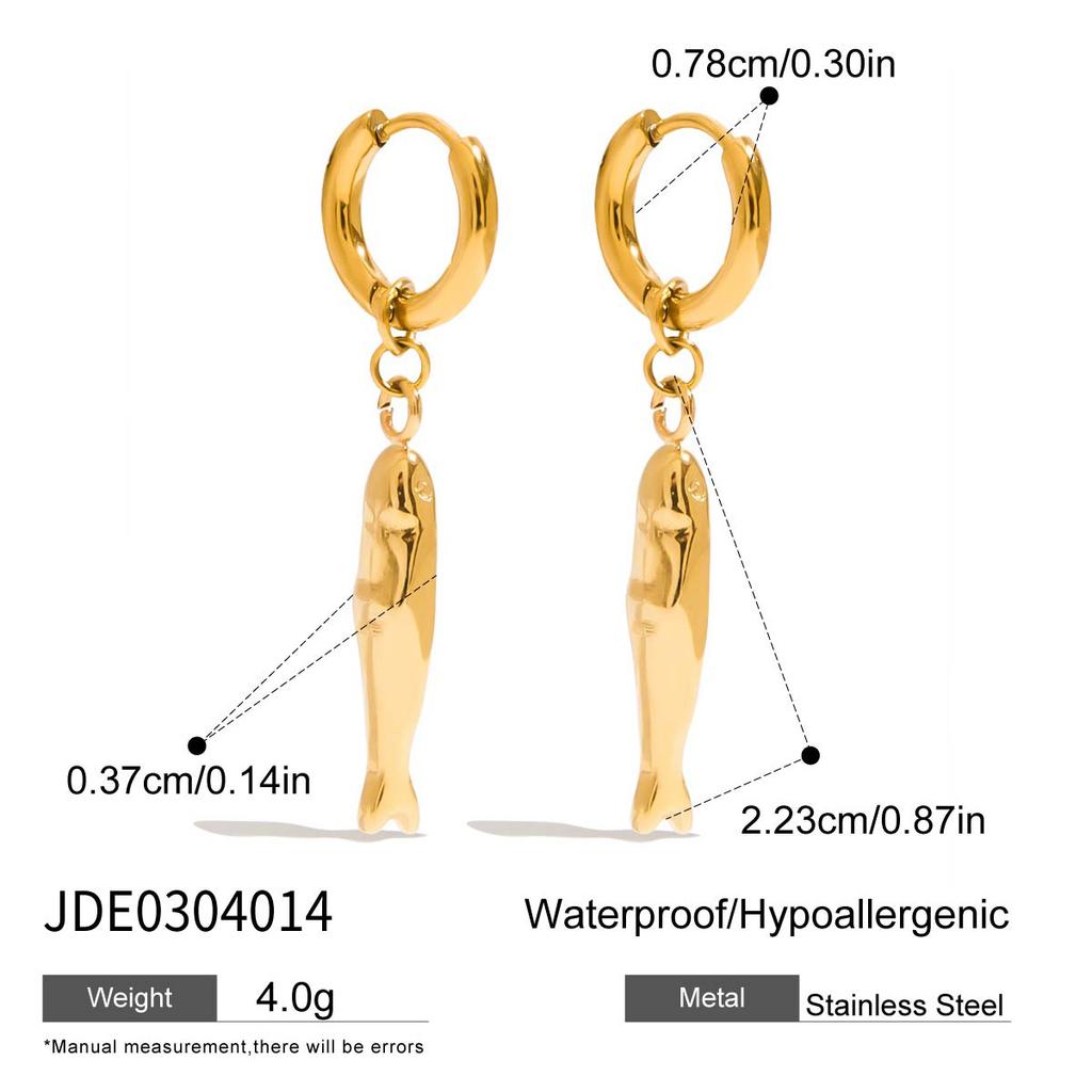 European and American stainless steel fish earrings earrings design sense niche stud earrings explosion