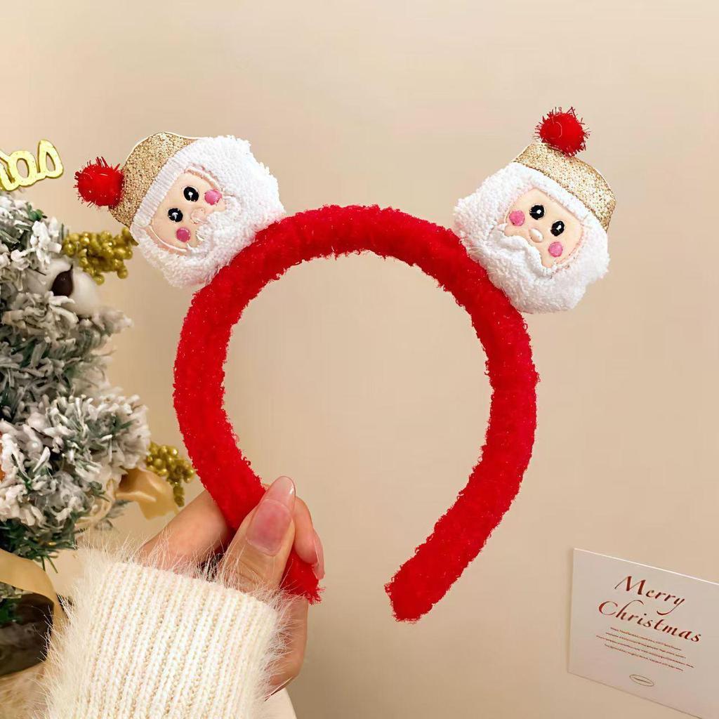 2025 Fuzzy Christmas Snowman Headband - Sweet Plush Hair Accessory & Ornaments