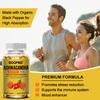 Organic Black Pepper Capsules Supplements Enhance Physical Fitness 120 Count