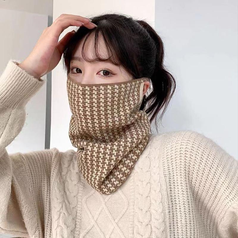 Versatile Winter Hanging Ear Mask Scarf Warm Windproof Face Mask Neck Protection For Women Outdoor Sports Headscarf