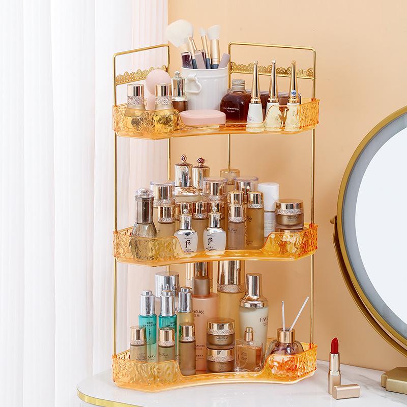 Corner Storage Rack for Bathroom and Kitchen: Organize Cosmetics, Skincare, Perfume, and Lipstick