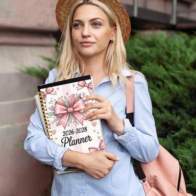 Planner 2026-2028 Spiral Bound Bow 36-Month Hardcover 3 Year Planner Calendar For Home School Office Work Appointment Academic