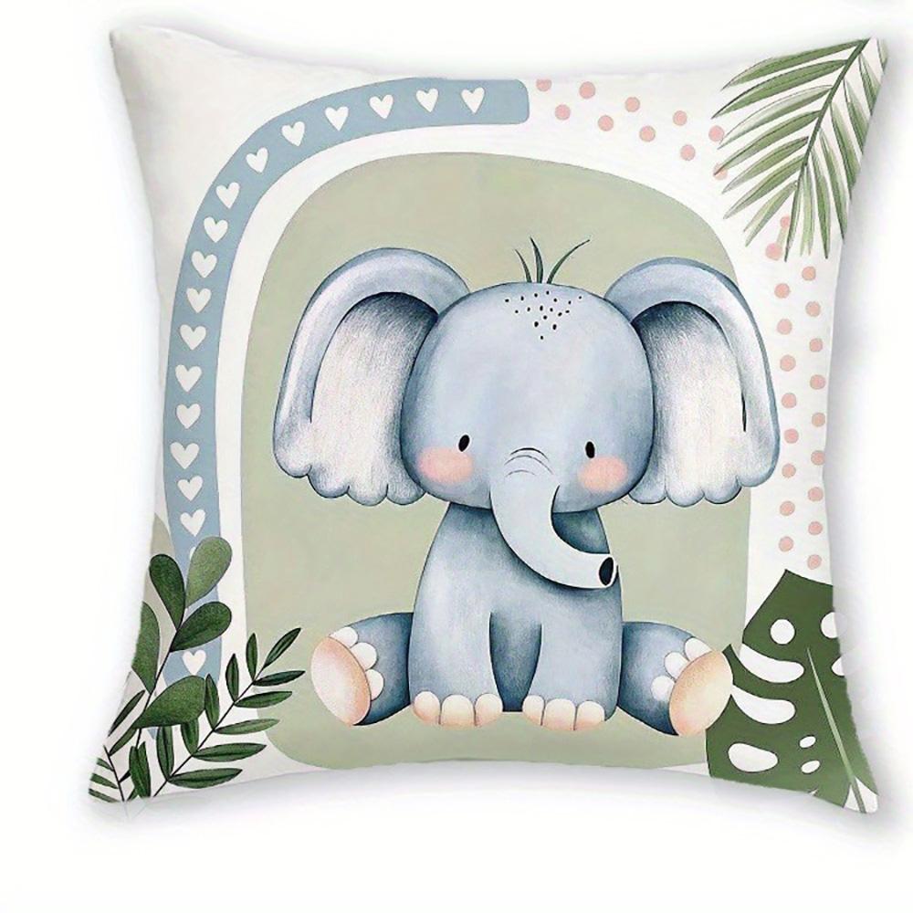 Cute Animal-Printed Pillowcases: Lion, Zebra, Elephant & Giraffe Designs! Sofa cushion cover home room decoration