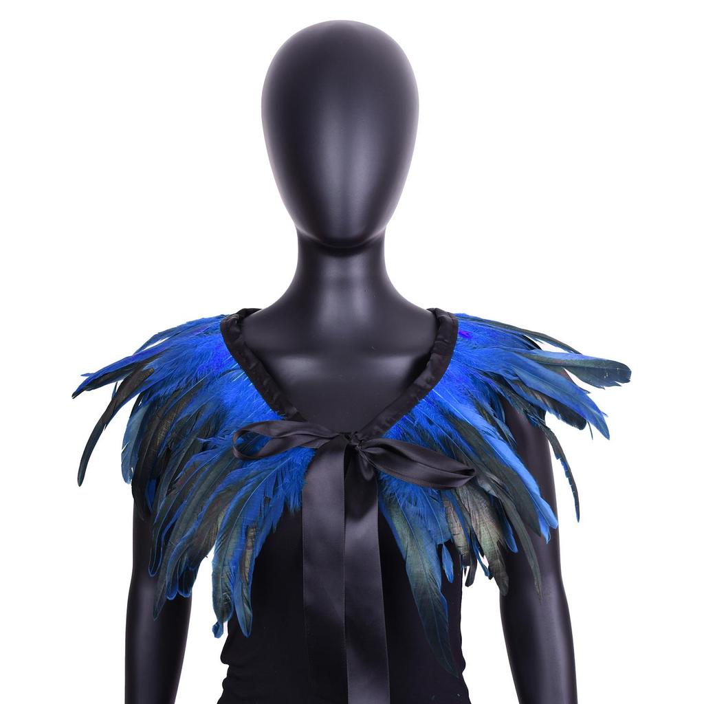 Gothic Feather Shawl for Halloween Masquerade Party