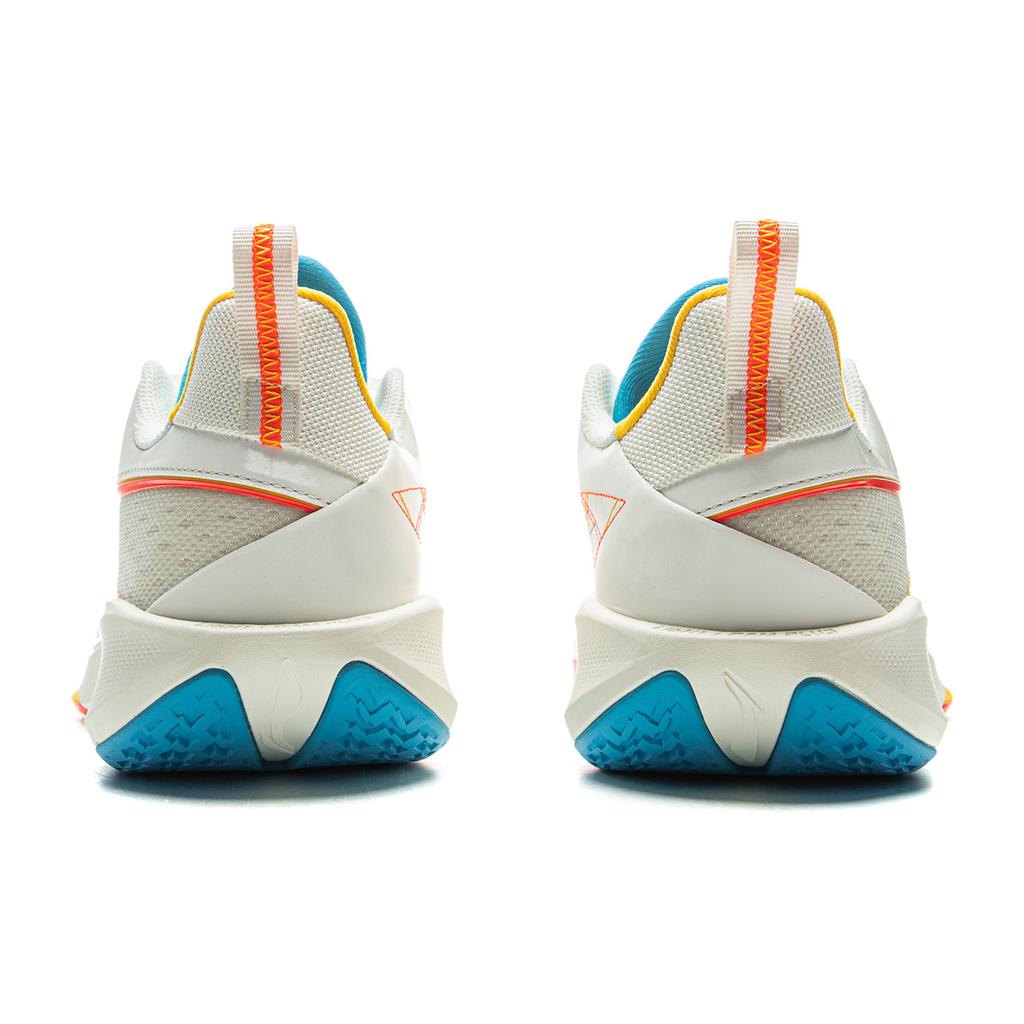 Li Ning Speed 2 Cushioning Slip Resistant Breathable Rebound Low top Basketball Shoes Men's White Blue ABAV009-5