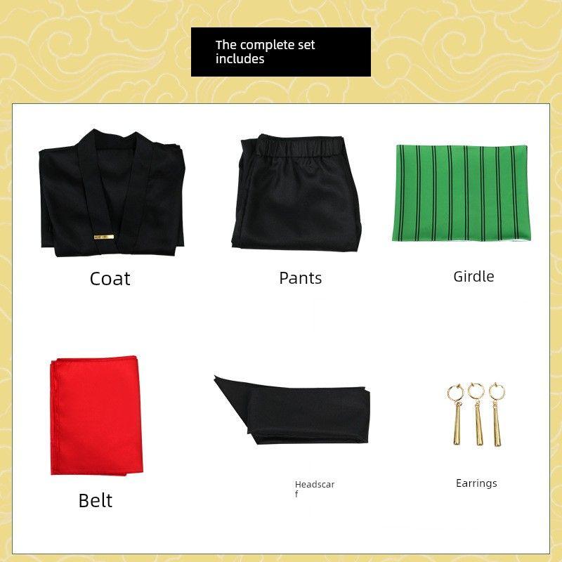 Wano Country Zoro Tenro Cosplay Costume Halloween Role-Playing One Piece Cosplay Outfit Set