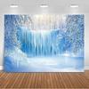 Paesaggio Invernale Scena di Neve Foresta Bianca Sfondo Fotografico Forniture Decorazioni Festa di Natale Striscione di Sfondo Oggetto di Scena per Foto