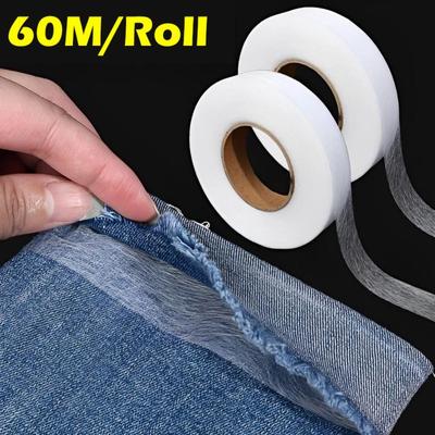 60M Interlining Adhesive Tape Double-sided Non-woven Clothes Ironing Hem Tapes DIY Sewing Interlining for Shorten Repair Pants