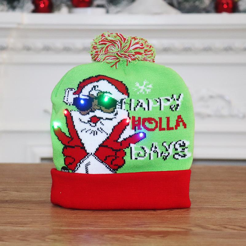 LED Light-Up Knitted Christmas Hat for Adults & Kids - Festive Party Accessory